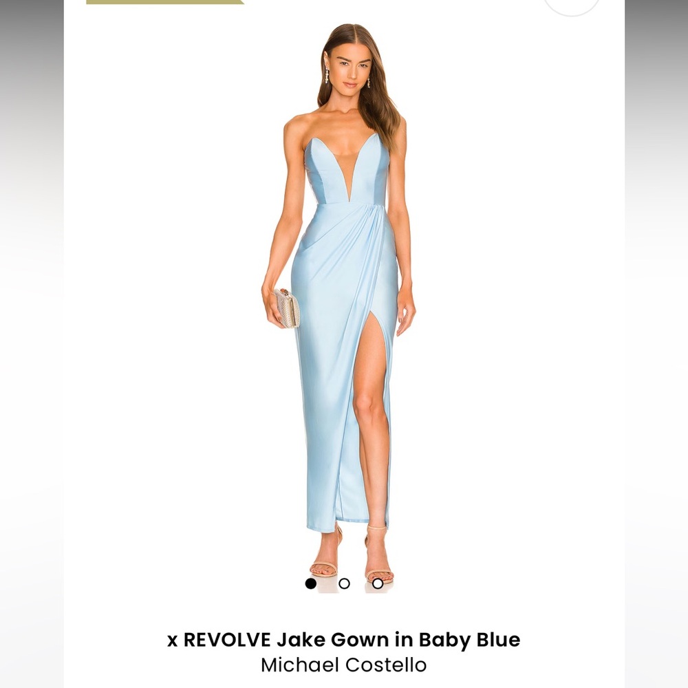 Michael Costello baby Blue Satin Dress